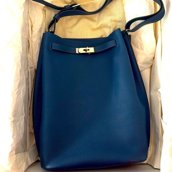 Hermès Blue De Prusse So Kelly Togo 26 Palladium Hardware - Picture 6 of 14